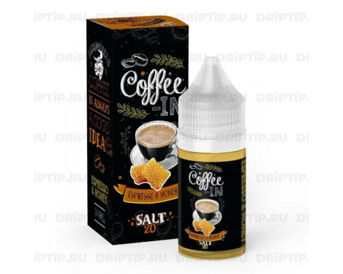 Жидкость COFFEE - IN_SALT ESPRESSO & HONEY_эспрессо с мёдом 30_20 STRONG